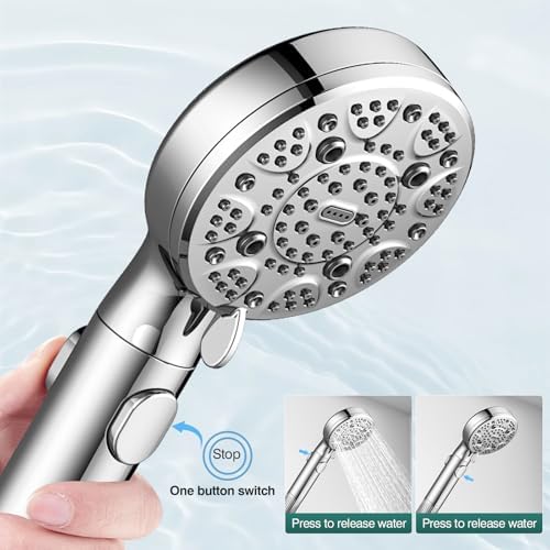 RV Shower Head with Hose ，High Pressure 9 Mode Shower head with on off switch, Filtered shower head, Shower Head for RV/Campers, Travel Trailer, Motorhome for Water Saving（Chrome） - Image 4