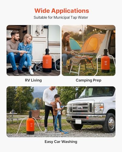 VEVOR RV Water Softener, 16,000 Grain, Portable Water Softener with Filter System, NPT 3/4" Fittings, Food-Grade Resin, Quick Connect, for RVs, Trailers, Boats, Mobile Car Washing, Pressure Washing - Image 6