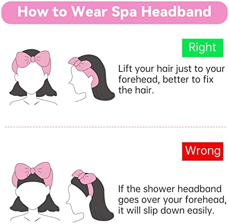 Ondder Spa Headband for Washing Face 8 Pack Pink Skincare Makeup Headbands - Image 6