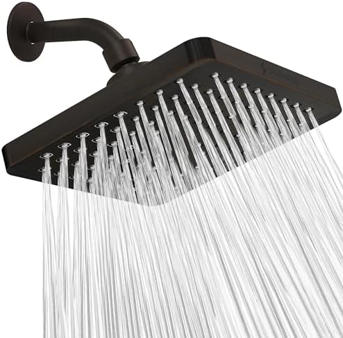 SparkPod Rain Shower Head, 8 Inch Square, Vintage Oil-Rubbed Bronze Finish by SparkPod