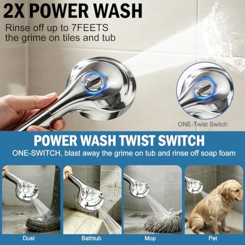 BESAQUO 9 Settings High Pressure Filtered Shower head with Handheld - Image 5