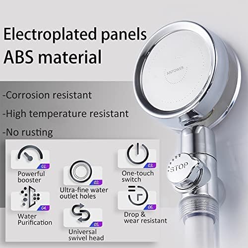CWPW High Pressure Handheld Showerhead with filters,Vortex hydro jet Turbo - Image 5