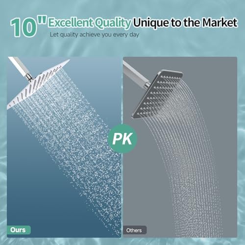 SR SUN RISE Luxury 10 Inch Large Square Stainless Steel Shower Head High Pressure Rainfall Showerhead Ultra Thin Water Saving Polished Chrome - Image 2