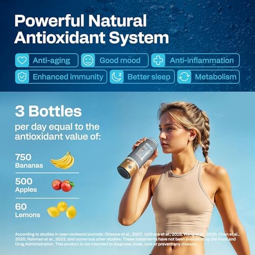 Hydrogen Water Bottle | Large 16.2 oz (480 ml) Hydrogen Water Bottle Generator 3000 ppb | Hydrogenator Machine | SPE/PEM Hydrogenated Ionizer Generator (Golden w/Gray) - Image 5