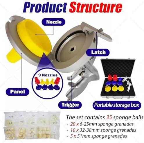 Industrial Pipe Flushing Gun Set, Pneumatic Launcher Kit with 9 Nozzles, Quick-Load Mechanism Under 10s, Residue-Free Tube Cleaner for Workshops - Image 5