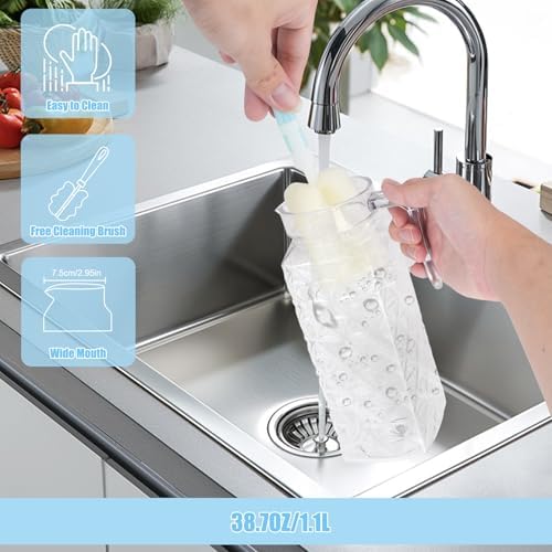 1 Pack 1.1L Plastic Pitcher with Lid and Handle, Unbreakable - Image 4
