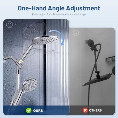 MakeFit Dual Rain Shower Head Combo with Handheld, High Pressure, 10 Modes - Image 3