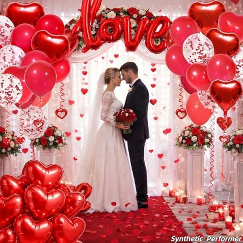 Red Heart Balloon Decoration Kit - Image 4