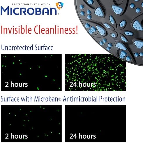AquaDance Antimicrobial/Anti-Clog High-Pressure 30-setting Dual Head Combination Shower with Microban Nozzle Protection From Growth of Mold, Mildew & Bacteria for a Healthier Shower – Aqua Blue - Image 2