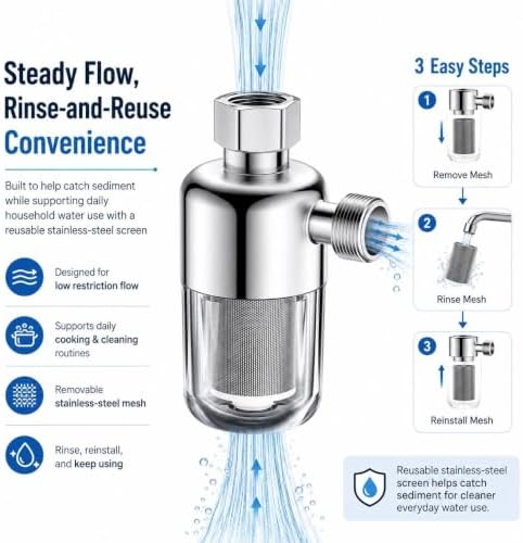 40‑Micron Stainless‑Steel Whole House Water Filter, Spin Down Sediment - Image 4