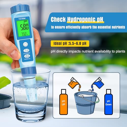 YINMIK Water pH Meter, Digital 4 in 1 pH Temp EC TDS Meter for Hydroponics - Image 3