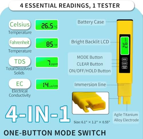 4-in-1 TDS Meter, Digital Water Quality Tester for Drinking Water - Image 2