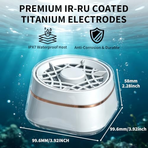Portable Fruit and Vegetable Washing Machine, 20W Electrolytic Ion Spin Cleaner with Water Test Strips, IPX7 Waterproof Wireless Produce Purifier, Smart Auto-Start, USB Charging - Image 2