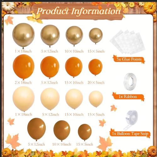 Burnt Orange Fall Balloon Arch Kit for Autumn Baby Shower Decorations - Image 6