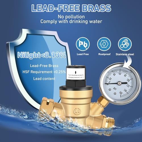 Nilight RV Water Pressure Regulator for RV Camper, Water Hose Pressure - Image 3