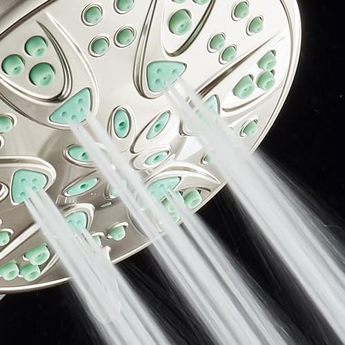 AquaDance Antimicrobial – Anti-Clog High-Pressure 6-Setting Hand Shower with Microban Nozzle Protection from Growth of Mold, Mildew & Bacteria for Stronger Shower! 3 Jet Color Choices – 4" Coral Green - Image 6