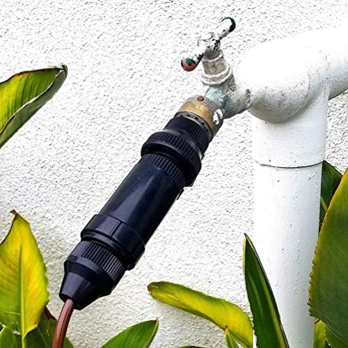 One Stop Outdoor Drip Irrigation Faucet Adapter Connector Kit: Connect 1/4 Inch Tubing to 3/4" Inch Faucet/Garden Hose 25 PSI - Includes Backflow Preventer with Filter, Pressure Regulator, Coupling by OneStopOutdoor