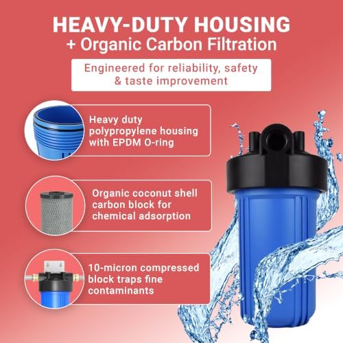 Whole House Carbon Block Water Filter 10" x 4.5" for Chlorine EZ-2200 - Image 5