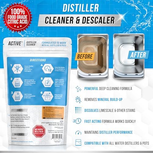 ACTIVE Distiller Descaler Citric Acid Cleaner - 2 Lb Bulk for Cleaning Water Distillers, Pure Citrus Acid Crystals Universal Residue Descaling Portable Distiller, Kettle, Boiler, Dispenser - Image 2