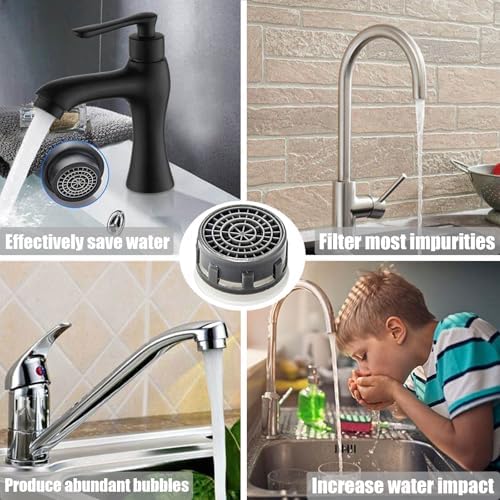 Faucet Aerator 1.2 GPM Flow Restrictor Plug-In Faucet Aerator Replacement Parts for Bathroom or Kitchen (white 20 Pieces) - Image 7