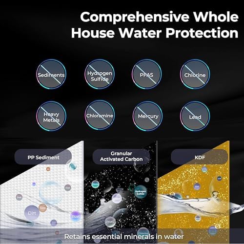 iSpring Whole House Water Filter System, Reduces Sediment, PFAS, Heavy Metals, Chlorine, Chloramine, Hydrogen Sulfide, 2-Stage Whole House Water Filtration System, Model: WGB22B-KS - Image 3