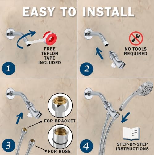 Aqua Elegante Luxury Handheld Shower Kit - 2.5 GPM - Polished Chrome - Image 4