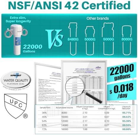 ICEPURE Under Sink Water Filter System, 3 Years or 22000 Gallons Ultra High Life NSF/ANSI 42 Certified, Removes Heavy Metals,Chlorine,Direct Connect Under Counter Drinking Water System, USA Tech - Image 6