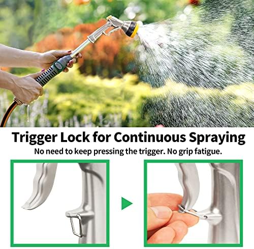 AUTOMAN Garden Nozzle Sprayer, High Pressure Spray Nozzle, 100% Metal Water Hose Nozzle, 7 Patterns Watering Nozzle, Heavy Duty Sprayer Garden Nozzle for Watering Plants & Lawns, Washing Cars & Pets - Image 4