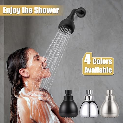 AISOSO Fixed Shower Head High Pressure 3 Inch Showerhead Matte Black - Image 7