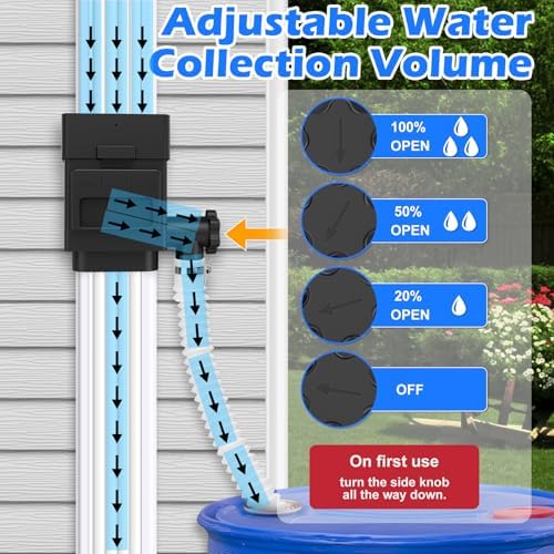 Rain Barrel Diverter Kit Fits 2''x3'' or 3''x4'' Downspouts Black - Image 2