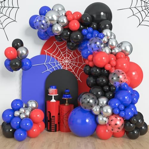 Amandir 153pcs Black Red Blue Balloon Arch Garland Kit Different Sizes by Amandir