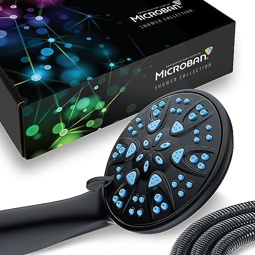 AquaDance Antimicrobial/Anti-Clog High-Pressure 6-Setting Hand with with Microban Nozzle Protection from Growth of Mold, Mildew & Bacteria for Stronger Shower! Aqua Blue Jets – 1.8 GPM - Image 2