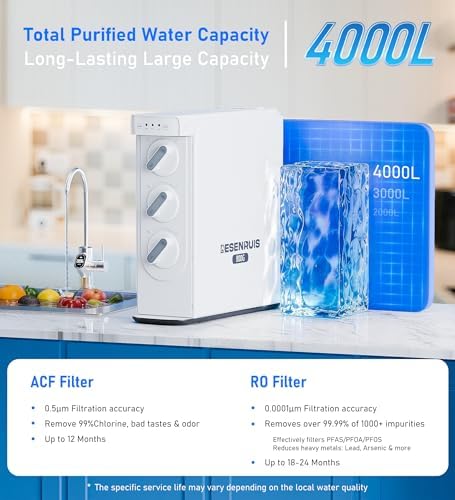 DESENRUIS Reverse Osmosis System, Dual RO Water Filter, 800GPD - Image 6