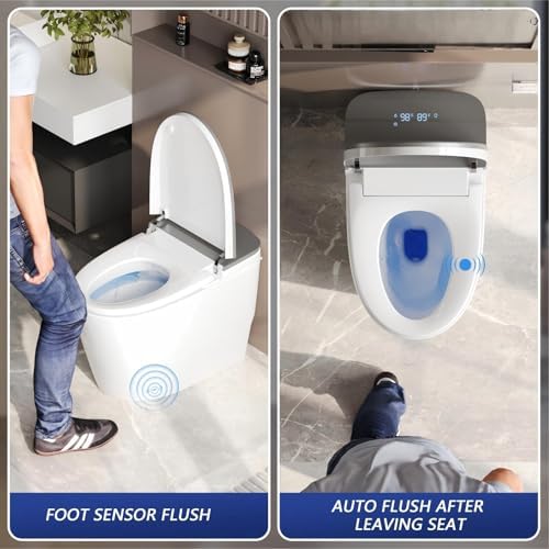 DeerValley Smart Toilet with Bidet Built in, One Piece Bidet Toilet with Auto Open/Close, Water Filter, Foam Shield, Pump Assisted, Elongated Seat, Dryer, Deodorizing, ADA Height for Modern Smart Home - Image 3