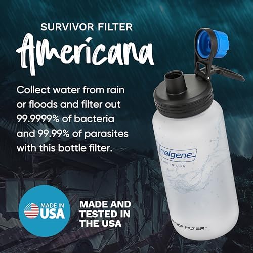 Survivor Filter Americana Ultra Light Water Bottle with Filter, 32 oz - Image 3