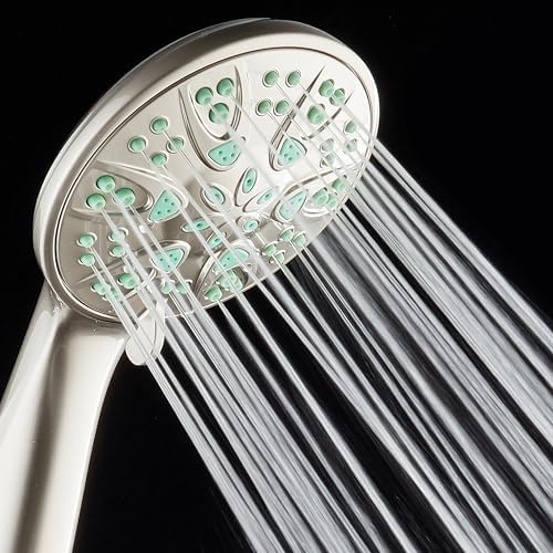 AquaDance Antimicrobial – Anti-Clog High-Pressure 6-Setting Hand Shower with Microban Nozzle Protection from Growth of Mold, Mildew & Bacteria for Stronger Shower! 3 Jet Color Choices – 4" Coral Green - Image 4