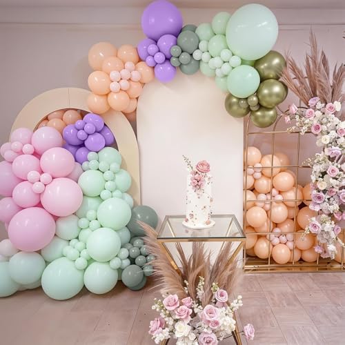 Fairy Balloon Arch Garland Kit, 125pcs Sage Green Pink Purple and Green Gold Spring Balloons for Girl Wonderland Fairy First Birthday Baby Shower Tea Party Wedding Wildflower Party Decorations - Image 6