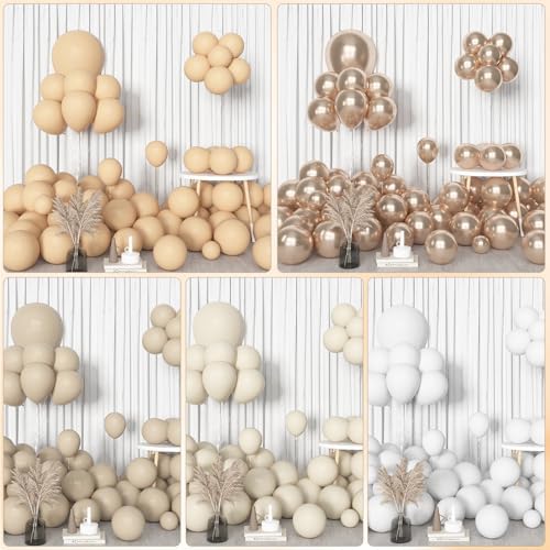 Amandir 153pcs White Sand Beige Balloon Arch Garland Kit Different Sizes - Image 6