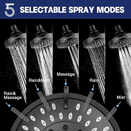 High Pressure Shower Head, HOPOPRO 5-Mode Fixed Showerhead, NBC Recommended - Image 2