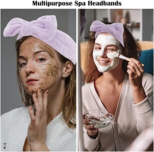 Ondder Spa Headband for Washing Face 8PCS Purple Skincare Makeup Headbands - Image 4