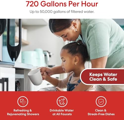 Brio Whole House Water Filter System w/Gauge & Fast-Flow CTO Carbon Block Filter (5 Micron) 4.5" x 10" | Improves Taste & Protects Home Appliances | 720 GPH | 50,000 Gallons or 6 Months - Image 6