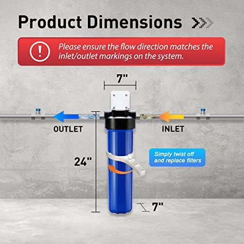 iSpring WGB12B 1-Stage Whole House Water Filtration System w/ 20” x 4.5” Carbon Block Filter - Reduces up to 99% Chlorine - Image 4