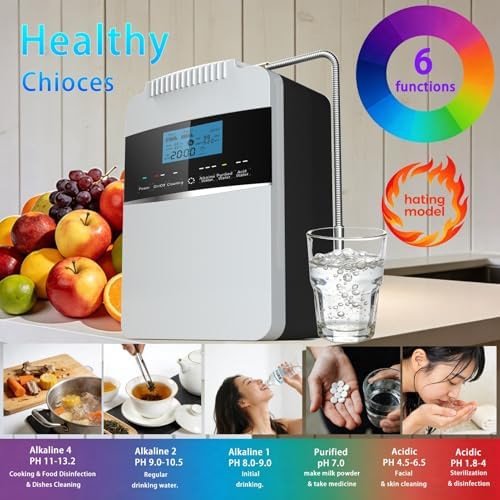 Hydrogen Water Machine for Home, Alkaline Water Ionizer Generator, 500-1680 ppb Hydrogen Water, Countertop or Wall-Mounted Purifier System with 2.8-11 Adjustable pH Levels White - Image 2