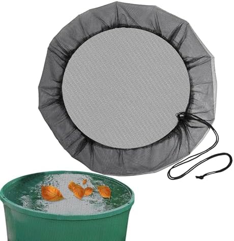 Water Barrel Mesh Cover Round Black Soft Drawstring Design 37.4in Diameter by Unknown