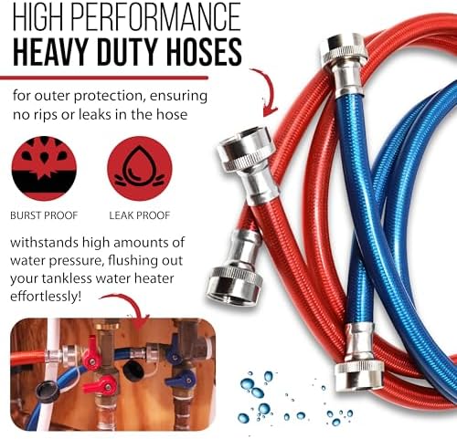 Safetech Tankless Water Heater Flushing Kit with Screw-Top Lid, Premium Hoses, 1/6 HP Utility Pump, and Pump Grate - Just Add Vinegar - Image 6