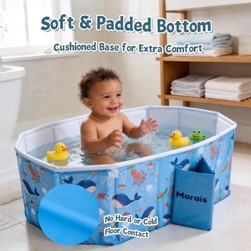 MORAIS Collapsible Baby Bathtub, Portable Toddler Bath Tub for Shower - Image 6