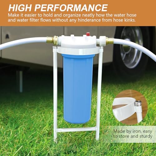 RV Water Filter Stand, Rust-Resistant Iron Holder, Anti-Kink, Tool-Free - Image 4