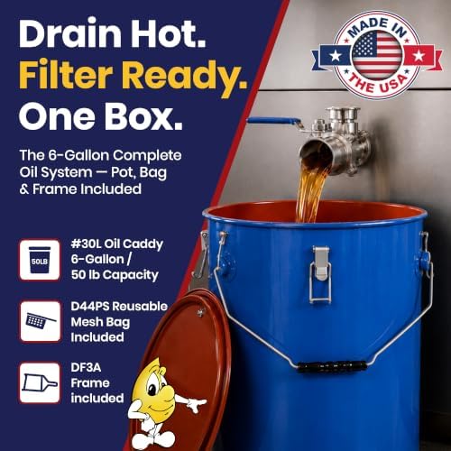 MirOil Blue Filter Pot Combo, Oil Pot and Filter Bag Set, 6 Gallon - Image 2