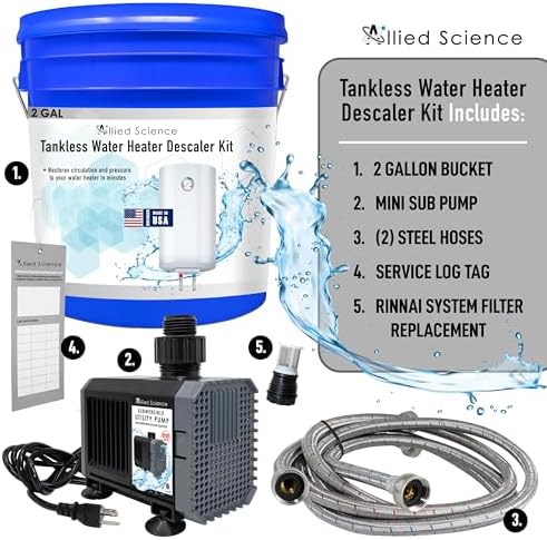 Allied Science Tankless Water Heater Flushing Kit with Steel Hoses, Mag Drive Pump, and 2-Gallon Bucket - Just Add Vinegar - Image 2