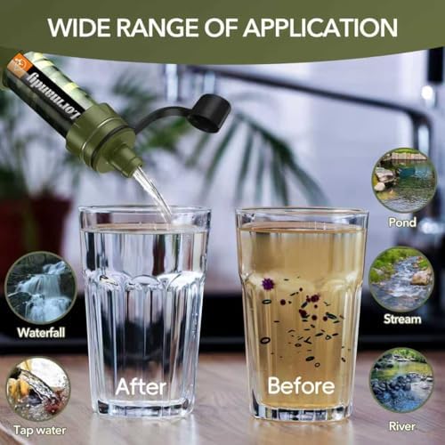 Straw Water Filter - Portable Water Purifier, Water Filtration System, Reusable Water Straw Purification - Outdoor Emergency and Survival Gear for Hiking, Camping Accessories and Travel - Image 3